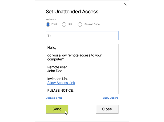 Configuración de Acceso Desatendido