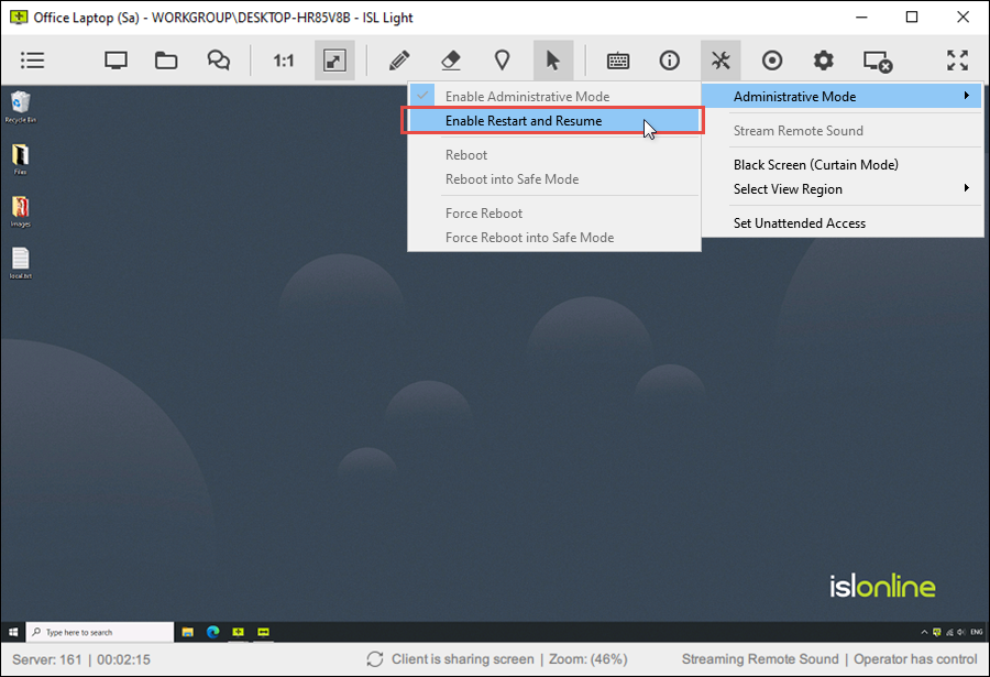 Enable Restart and Resume