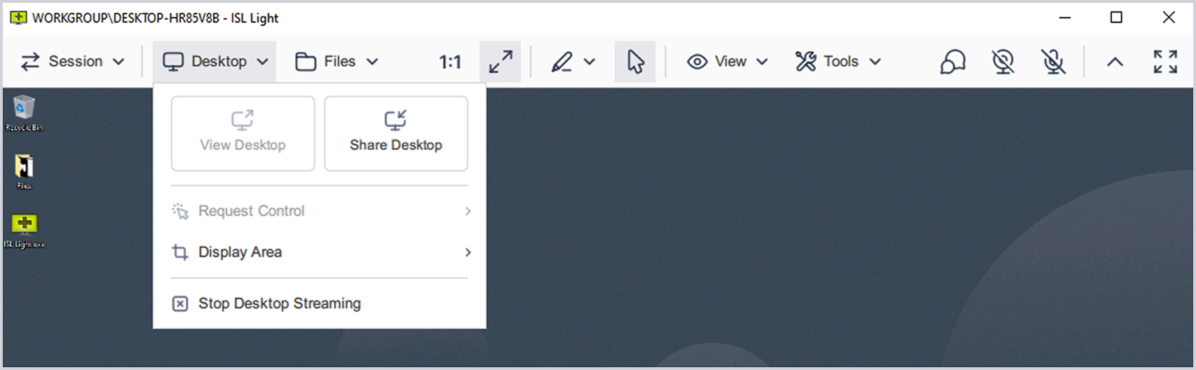 Desktop Menu