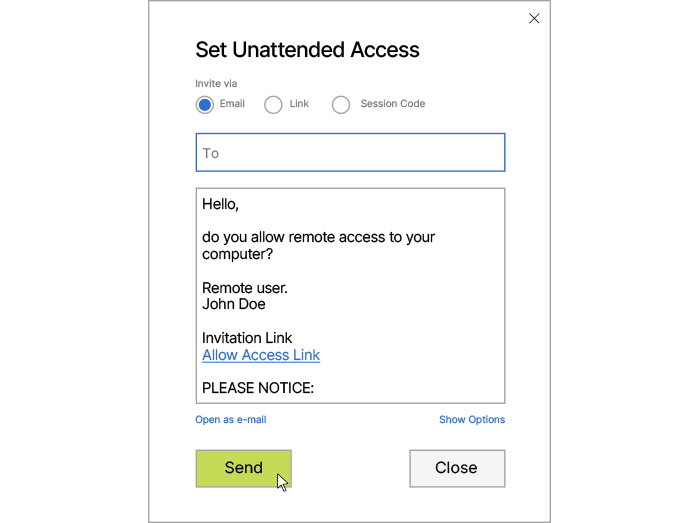 Configuración de Acceso Desatendido