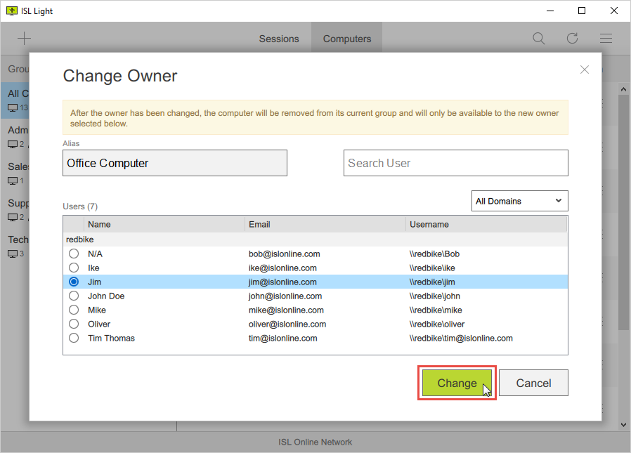 Change Owner