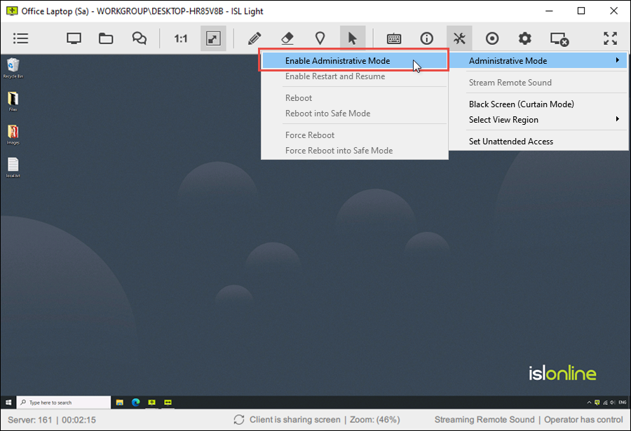 Enable Administrative Mode
