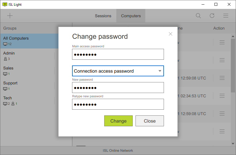 Connection Access Password
