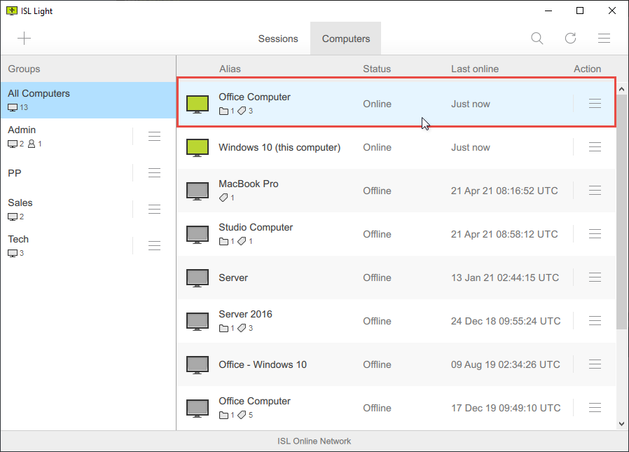 Remote Access Session
