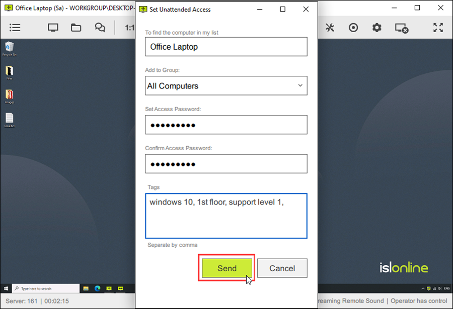 Set Access in Session
