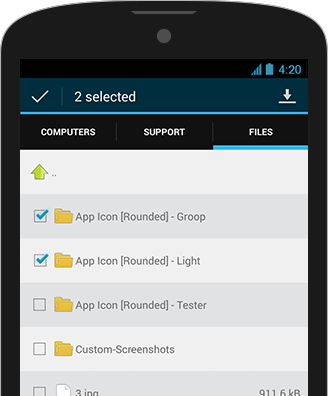 Condivisione file su Android
