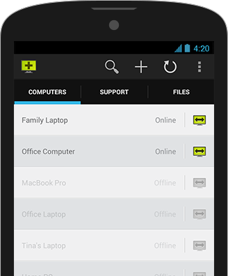 Accesso remoto su Android