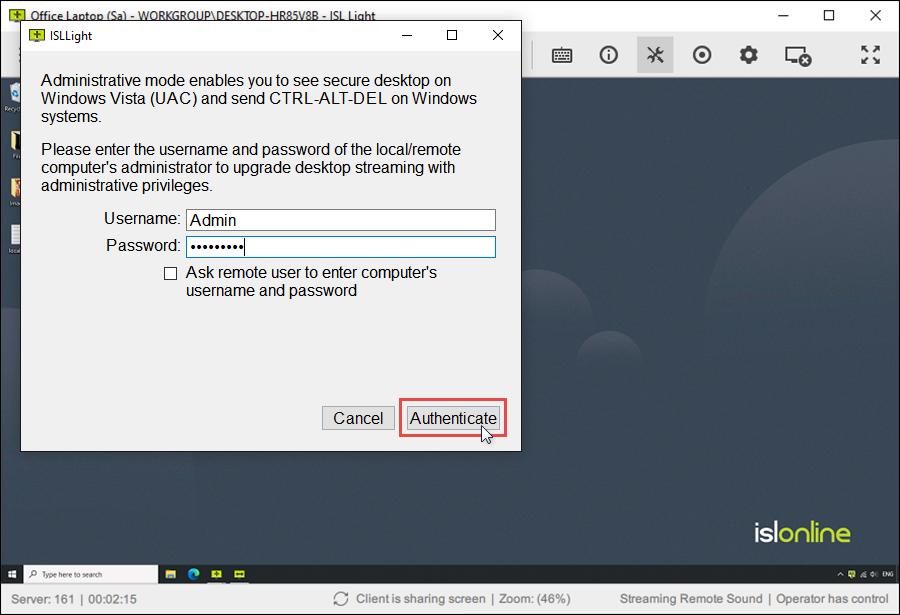 Enable Administrative Mode