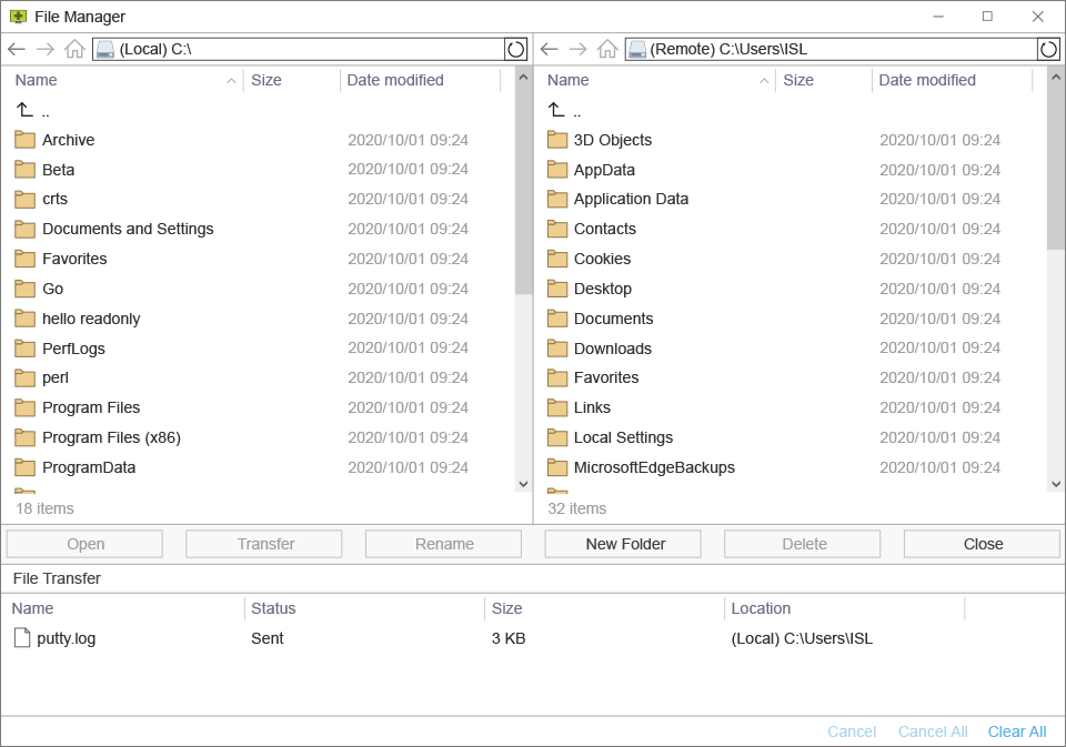 Transfer files securely