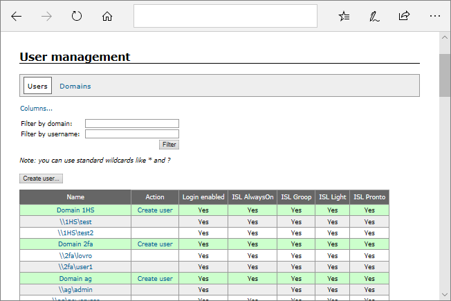 Advanced user management